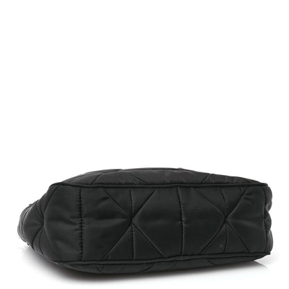 Prada Re-Nylon Triangle Padded Patchwork Shoulder Bag Black 4 of 11