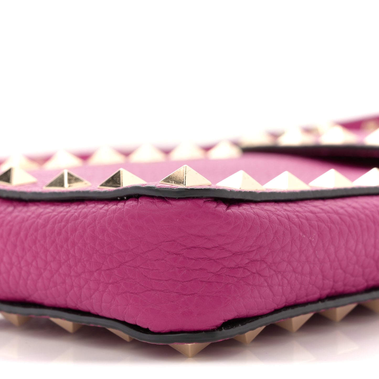 Grainy Calfskin Rockstud Phone Holder Rose Violet