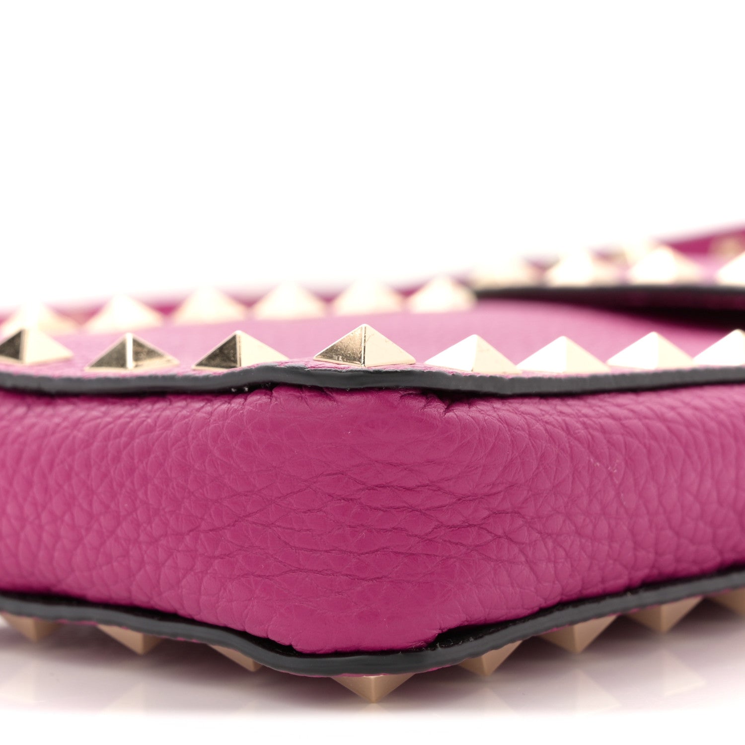 Valentino Garavani Grainy Calfskin Rockstud Phone Holder Rose Violet 9 of 10