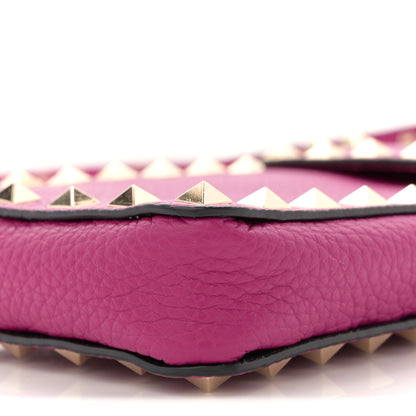 Valentino Garavani Grainy Calfskin Rockstud Phone Holder Rose Violet 9 of 10