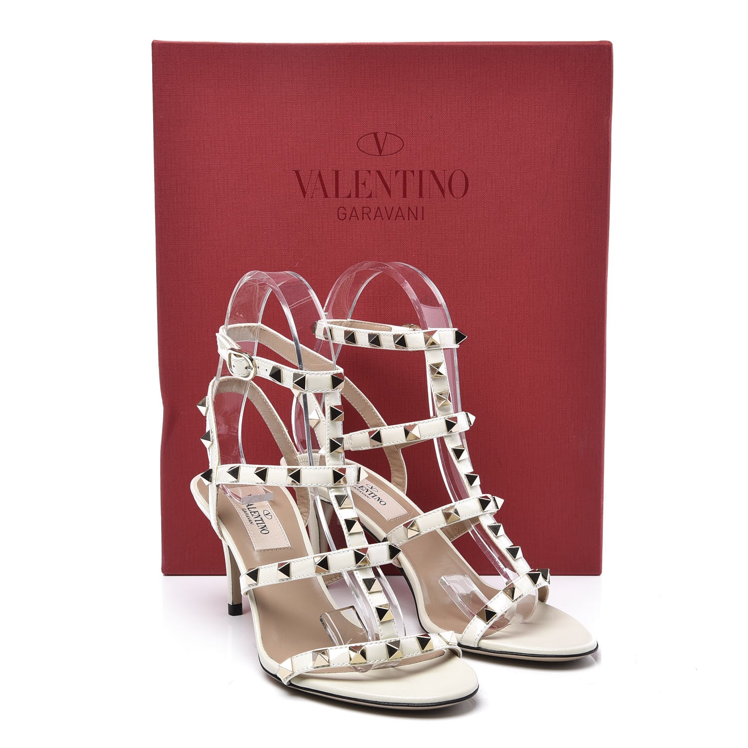 Valentino Garavani Patent Rockstud Gladiator 70mm Sandals 35 Light Ivory 11 of 11