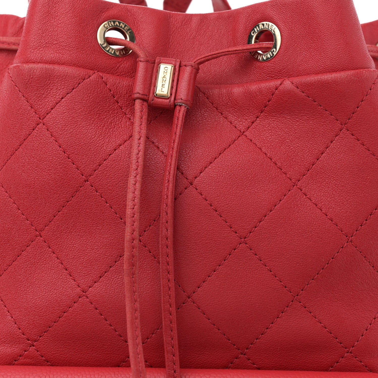 Chanel Sheepskin Caviar Quilted Daily Round Backpack Red 8 of 13