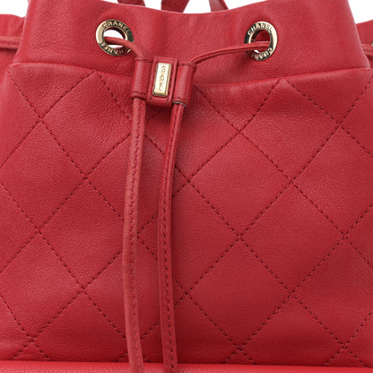 Chanel Sheepskin Caviar Quilted Daily Round Backpack Red 8 of 13
