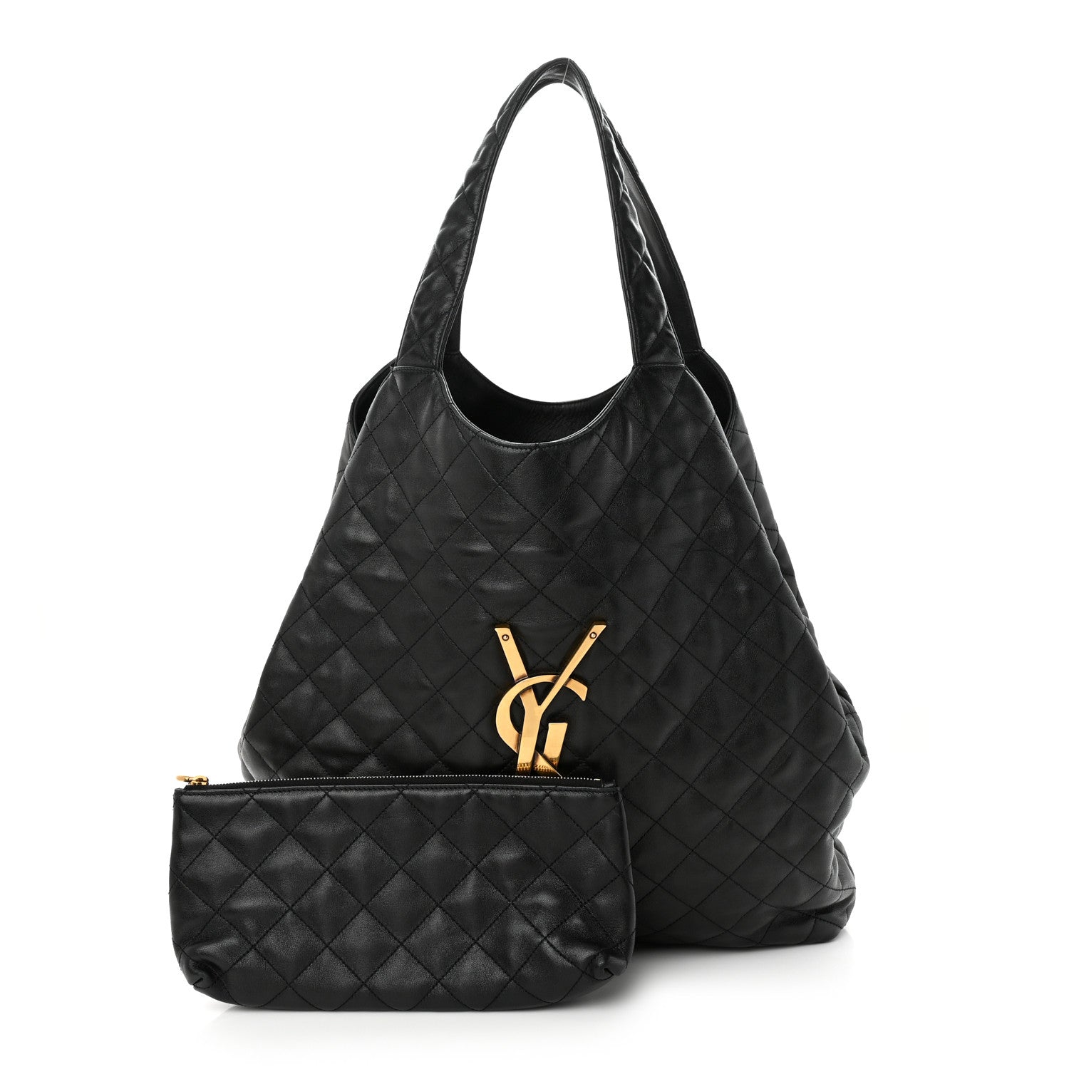 Saint Laurent Lambskin Quilted Maxi Icare Shopping Tote Black 1 of 12
