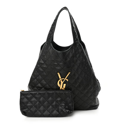 Saint Laurent Lambskin Quilted Maxi Icare Shopping Tote Black 1 of 12