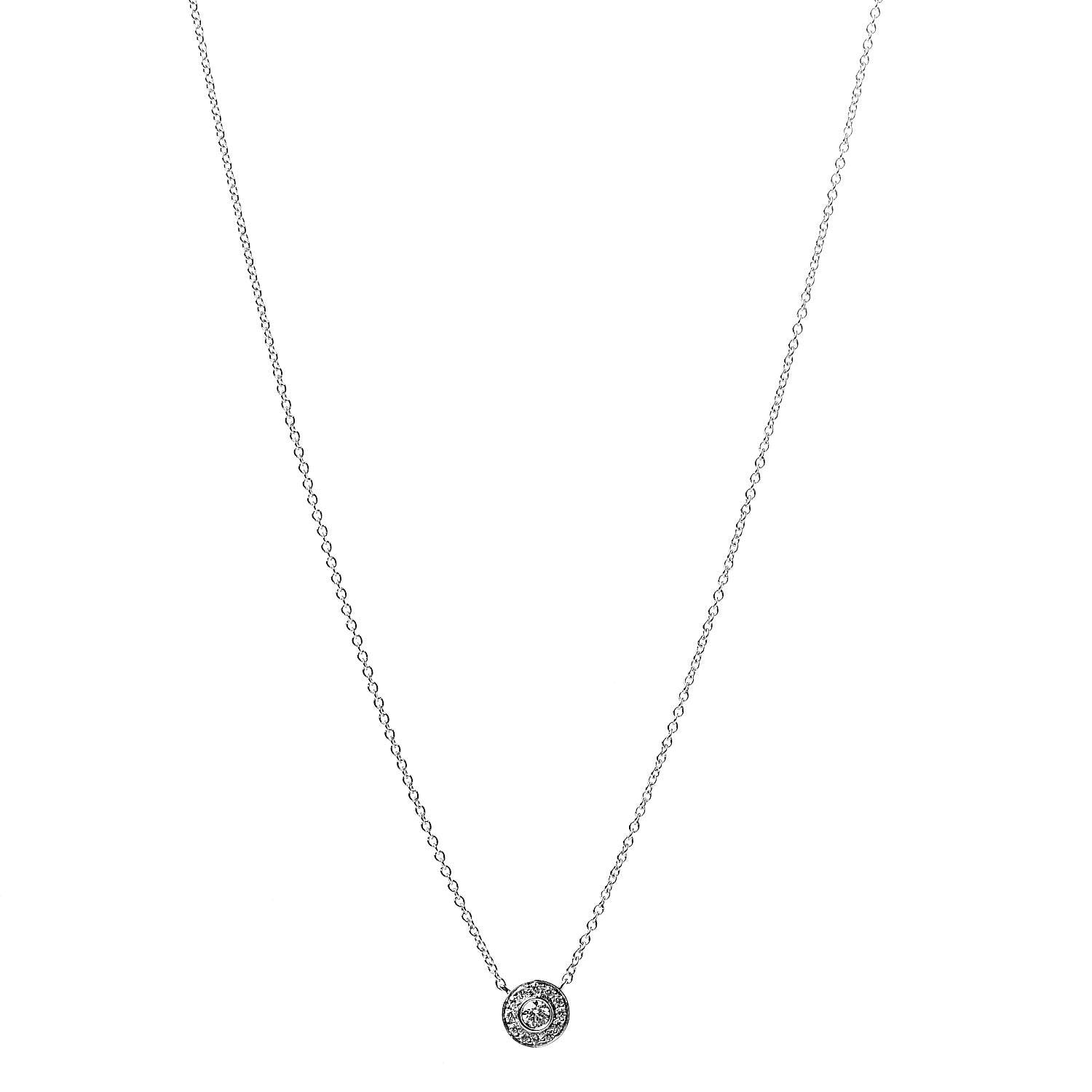 Tiffany Platinum Diamond .12ctw Circlet Pendant Necklace 1 of 6