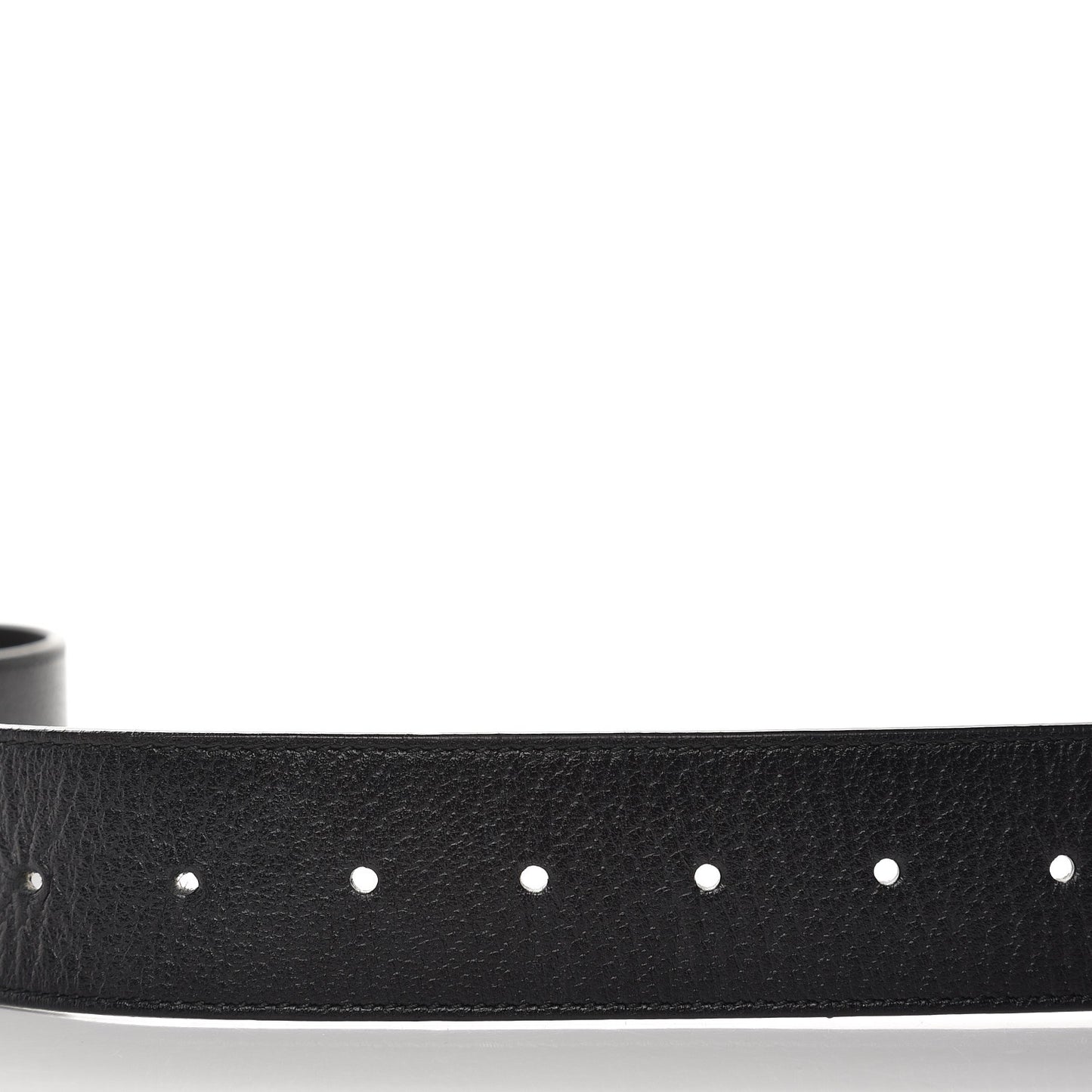 Textured Dollar Calfskin Nickel Double G 40mm Belt 85 34 Black