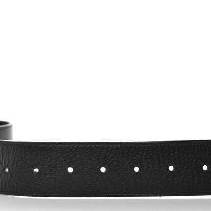 Gucci Textured Dollar Calfskin Nickel Double G 40mm Belt 85 34 Black 5 of 6