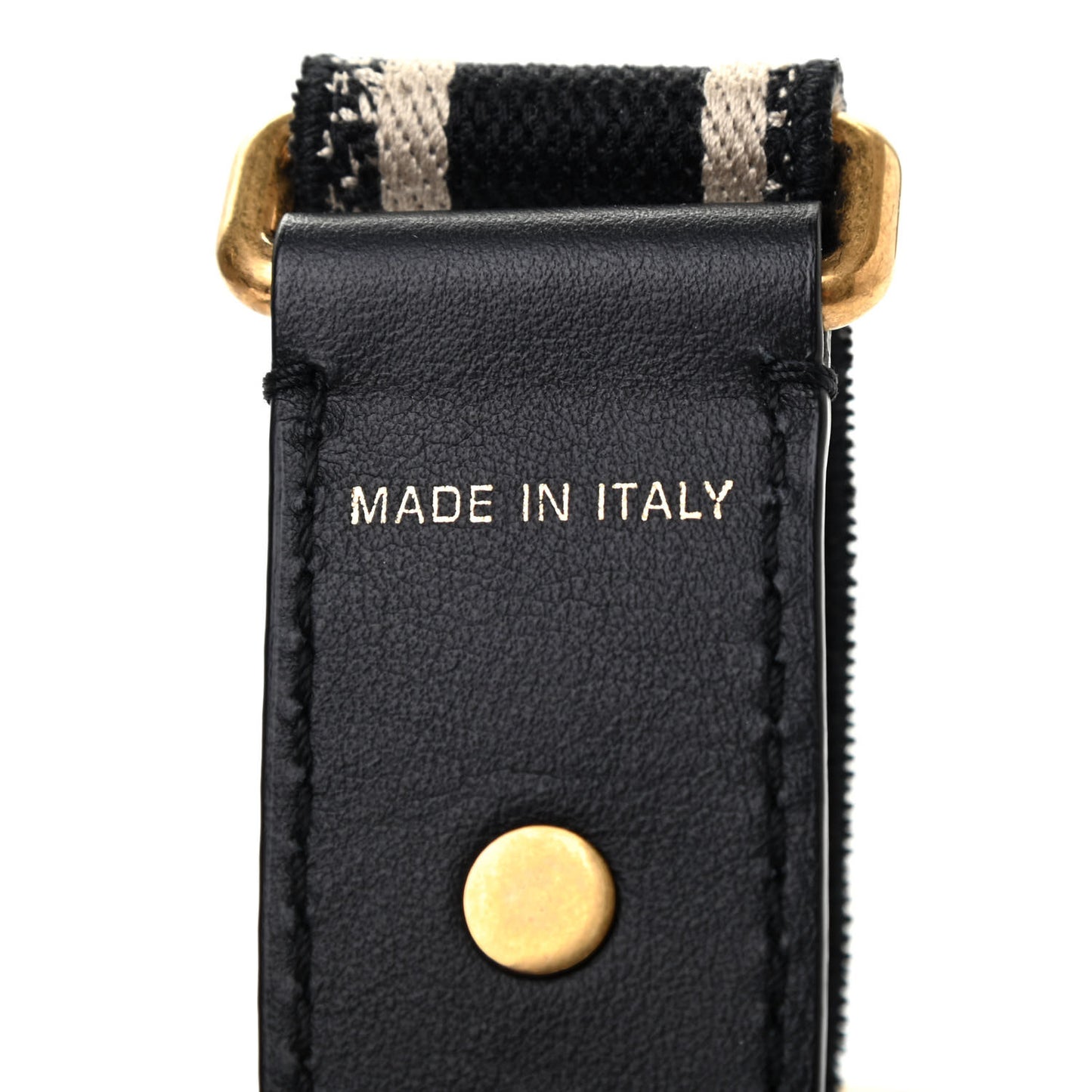 Canvas Embroidered Shoulder Strap Black