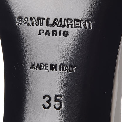 Saint Laurent Patent Calfskin Amber 85 Ankle Strap Sandals 35 Neutro 6 of 8