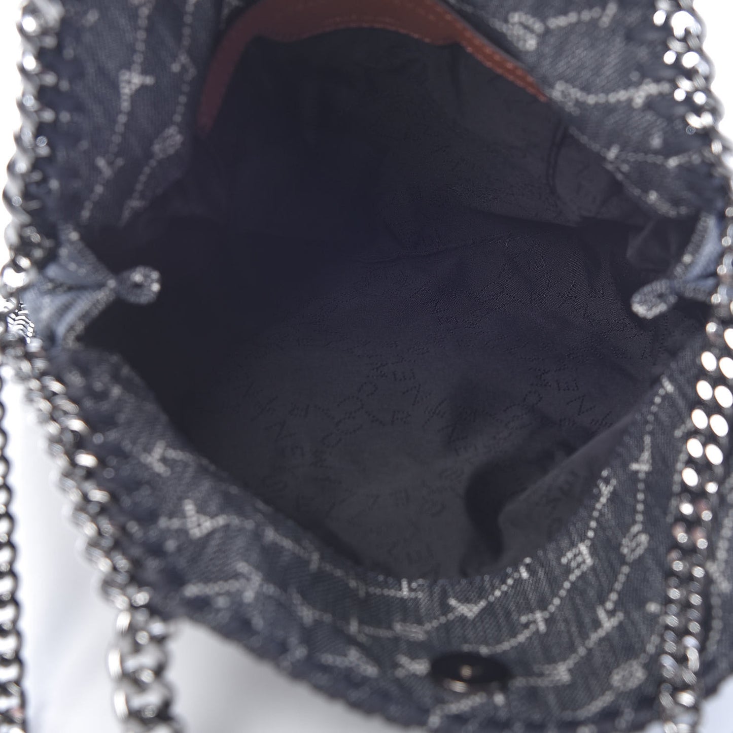 Denim Logo Mini Falabella Tote Navy