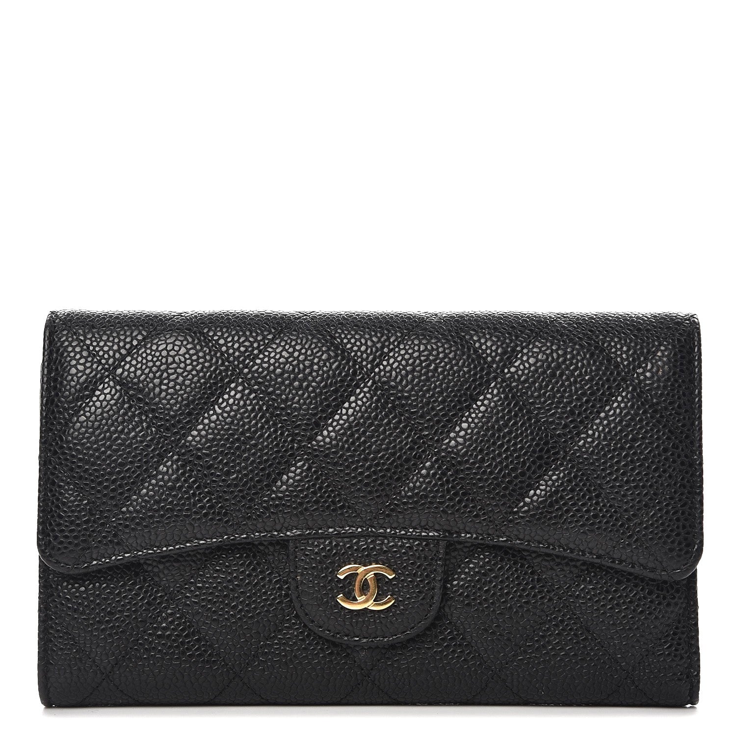 Chanel Caviar Quilted Large Flap Wallet Black 1 of 9