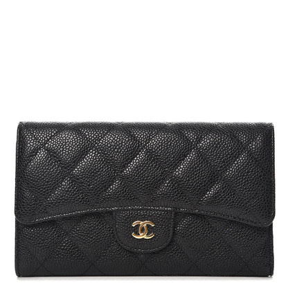 Chanel Caviar Quilted Large Flap Wallet Black 1 of 9