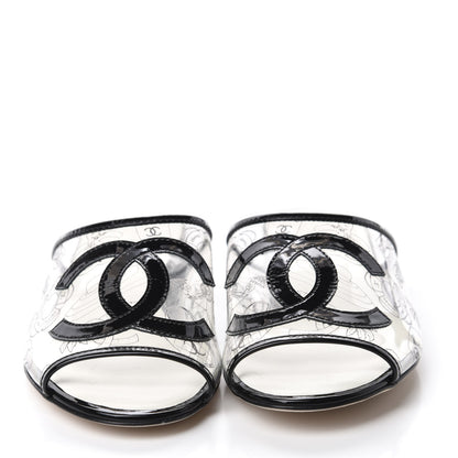 Chanel Patent Calfskin PVC Mule 36 Transparent Black 2 of 9