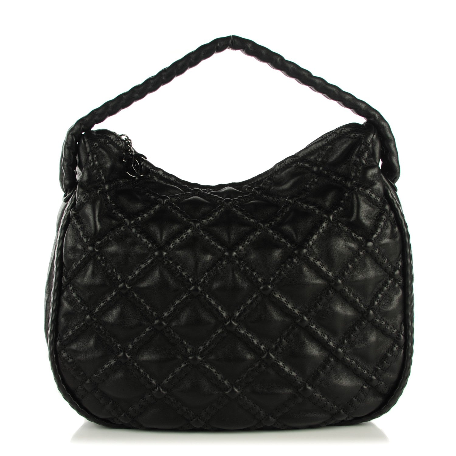 Chanel Lambskin Quilted Hidden Chain Hobo Black 1 of 7