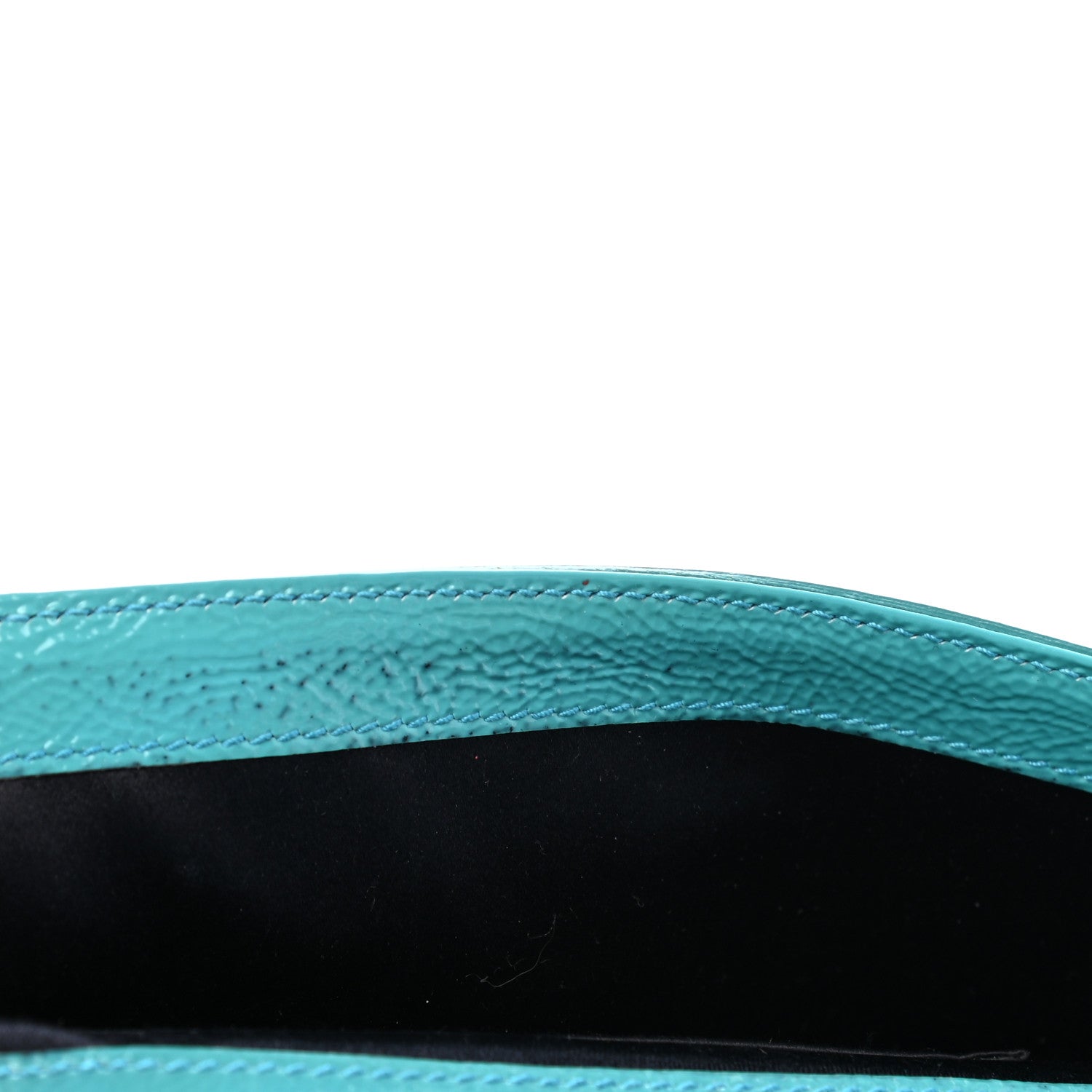 Saint Laurent Textured Patent Monogram Small Belle De Jour Clutch Turquoise 7 of 10