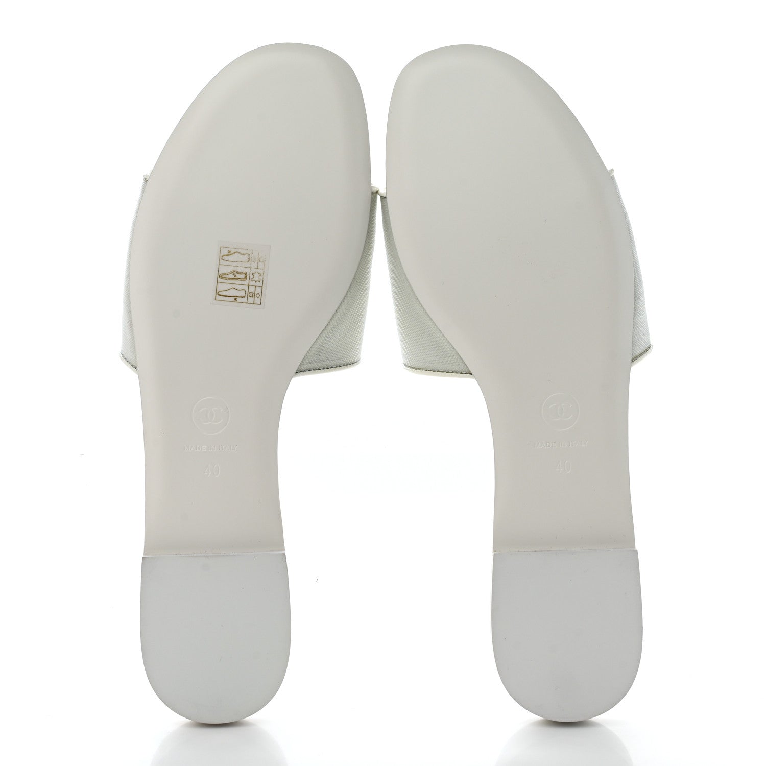 Chanel Mesh Patent Calfskin CC Mules 40 White 5 of 9