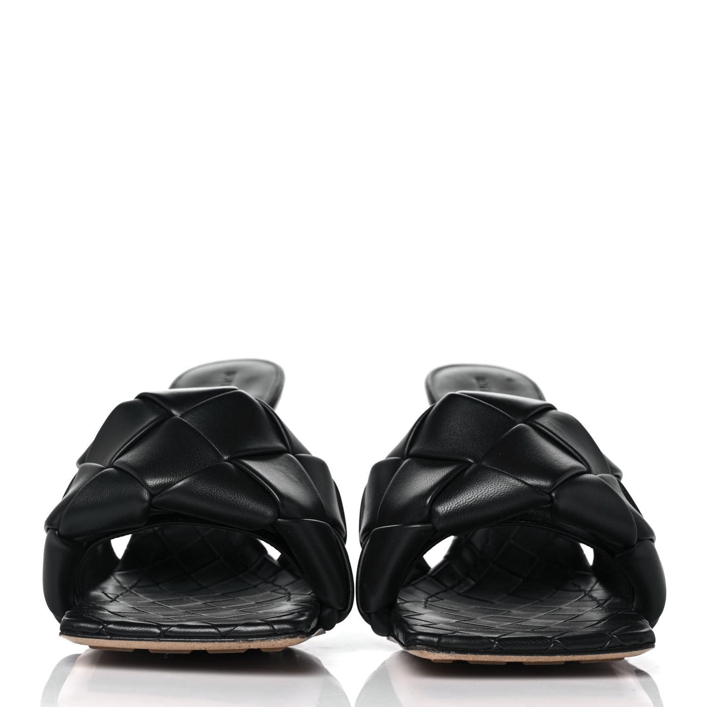 Nappa Maxi Intrecciato Lido Mule Sandals 40.5 Black