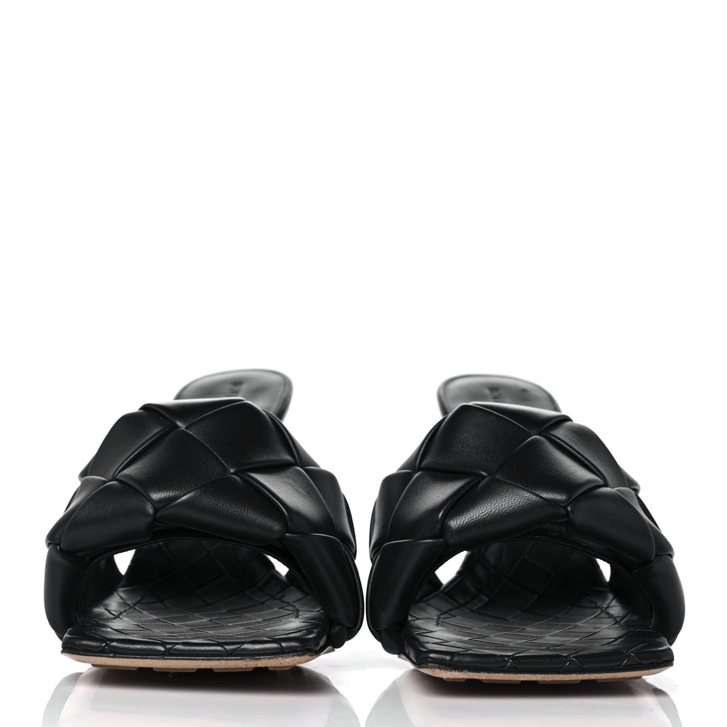 Bottega Veneta Nappa Maxi Intrecciato Lido Mule Sandals 40.5 Black 2 of 7