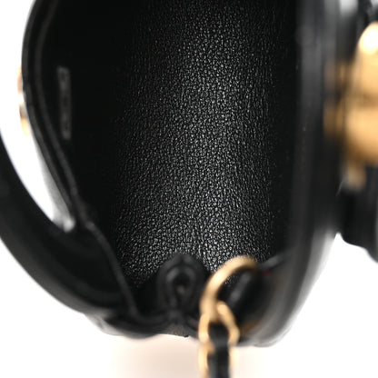 Chanel Shiny Lambskin Quilted Mini Kelly Bag Charm Black 3 of 6
