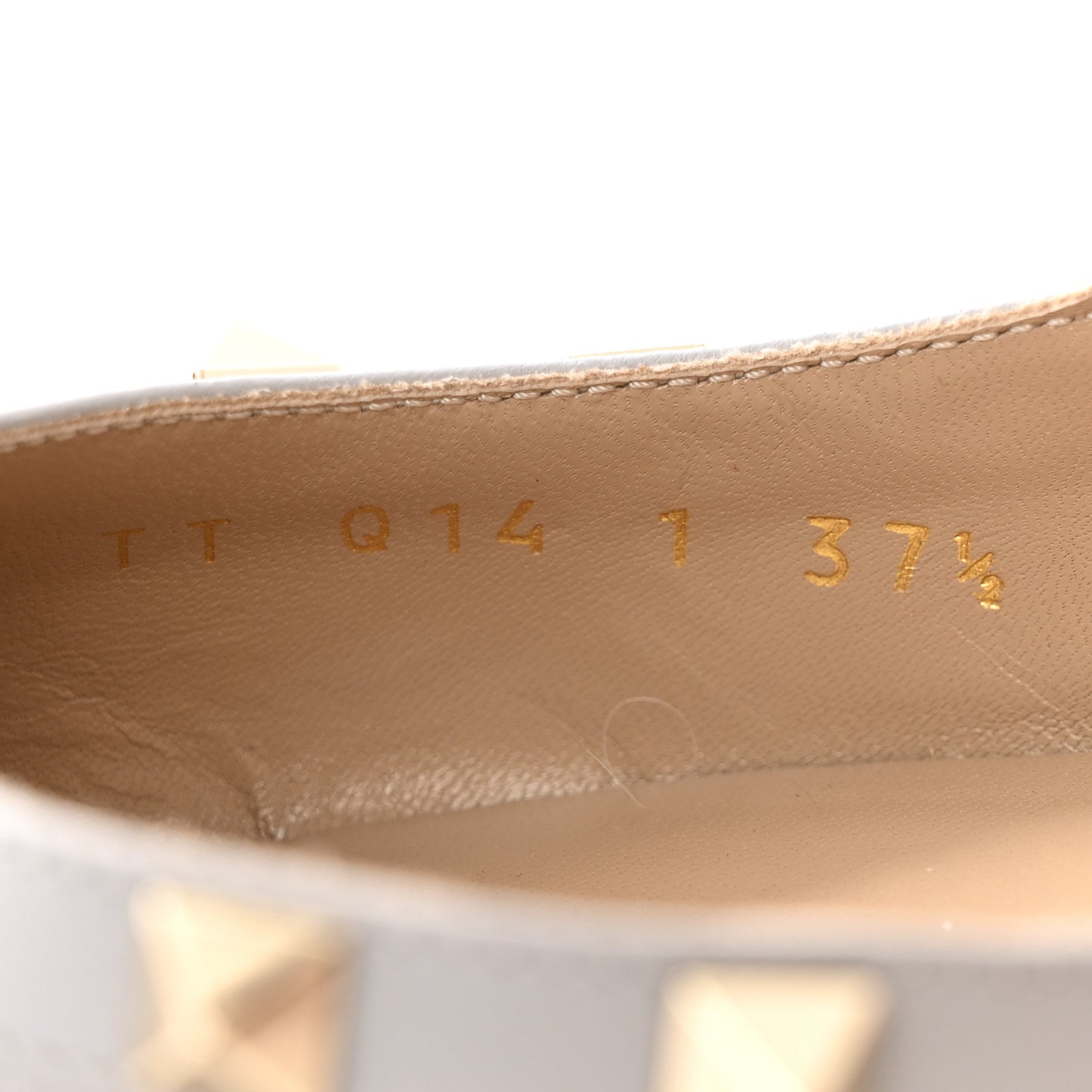 Suede Nappa Rockstud Half d'Orsay Slingback 50mm Pumps 37.5 Pastel Grey