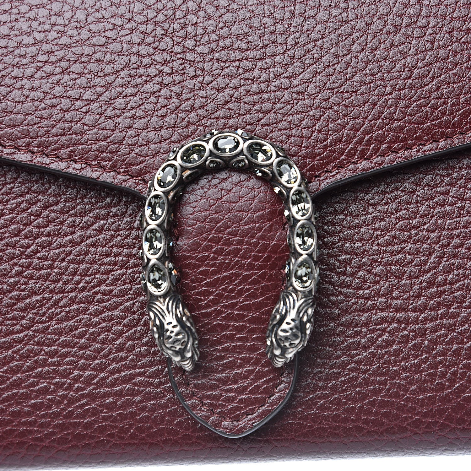 Gucci Dollar Calfskin Crystal Mini Dionysus Chain Wallet Vintage Bordeaux 10 of 12