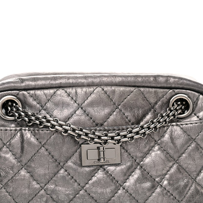 Chanel Metallic Aged Calfskin Quilted Small Reissue Camera Case Dark Silver 8 of 14