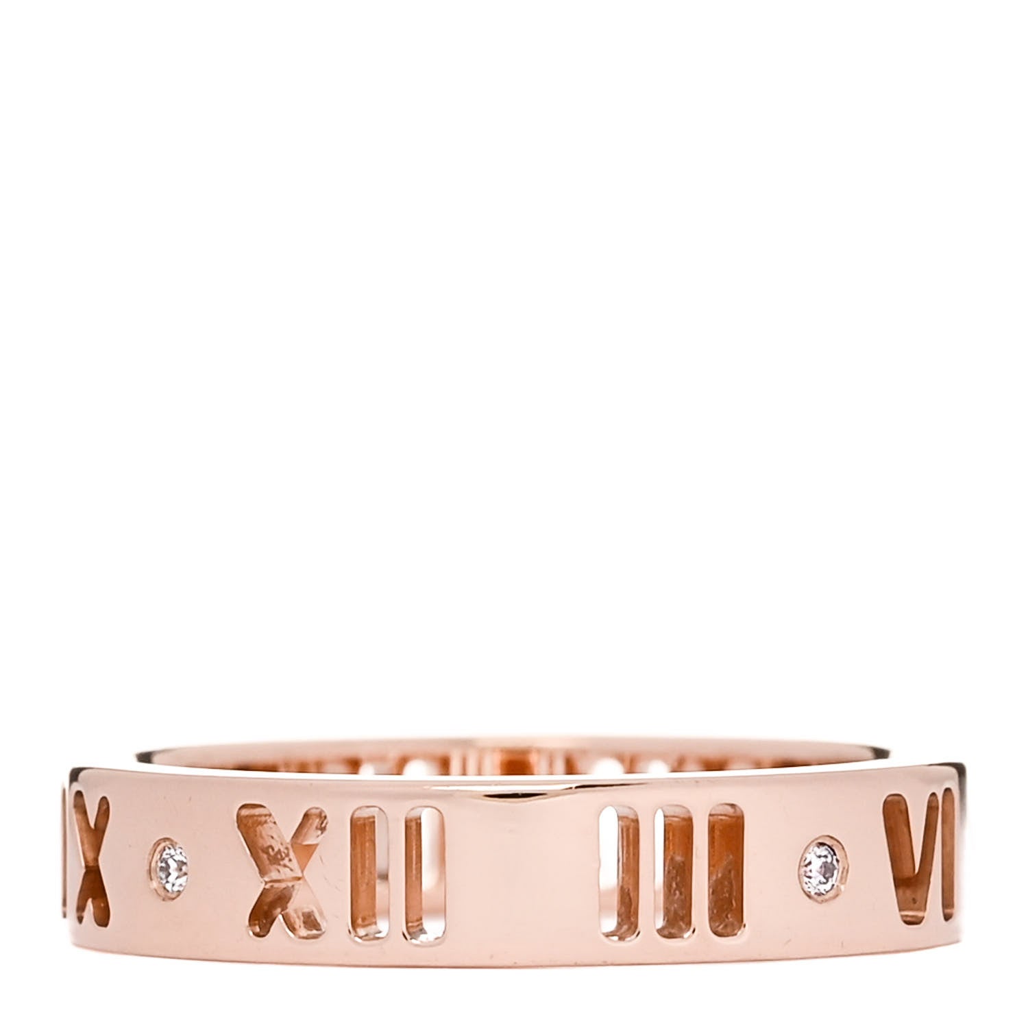 Tiffany 18K Rose Gold Diamond Atlas Pierced Ring 46 3.75 3 of 4