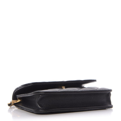 Chanel Lambskin Quilted Pearl Crush Clutch With Chain Black 4 of 11