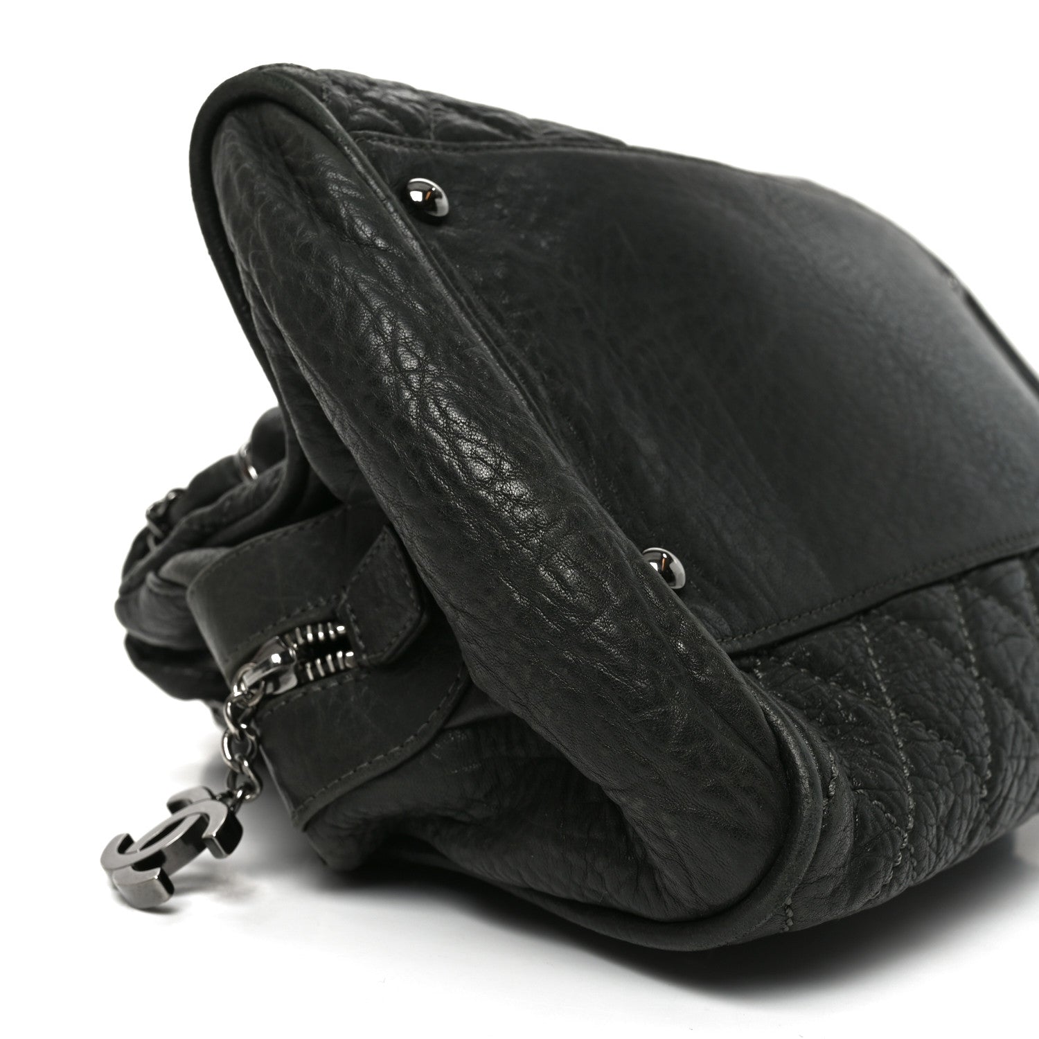Chanel Distressed Lambskin Lady Braid Bowler Grey 9 of 10