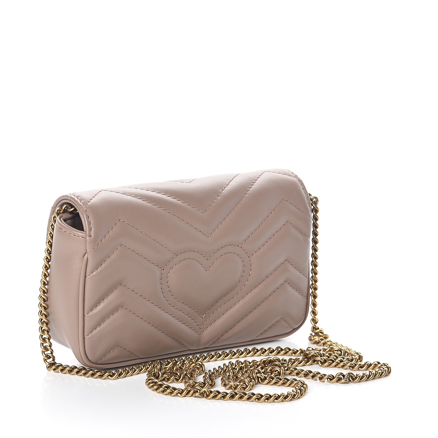 Calfskin Matelasse Super Mini GG Marmont Shoulder Bag Porcelain Rose