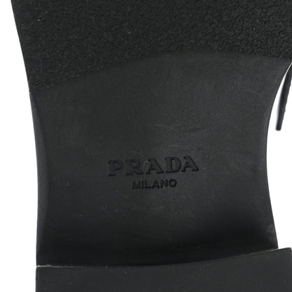 Prada Spazzolato Metal Triangle Logo 50mm Loafers 35 Black 6 of 13