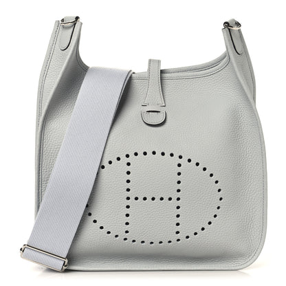 Hermes Taurillon Clemence Evelyne III PM Bleu Pale 1 of 10