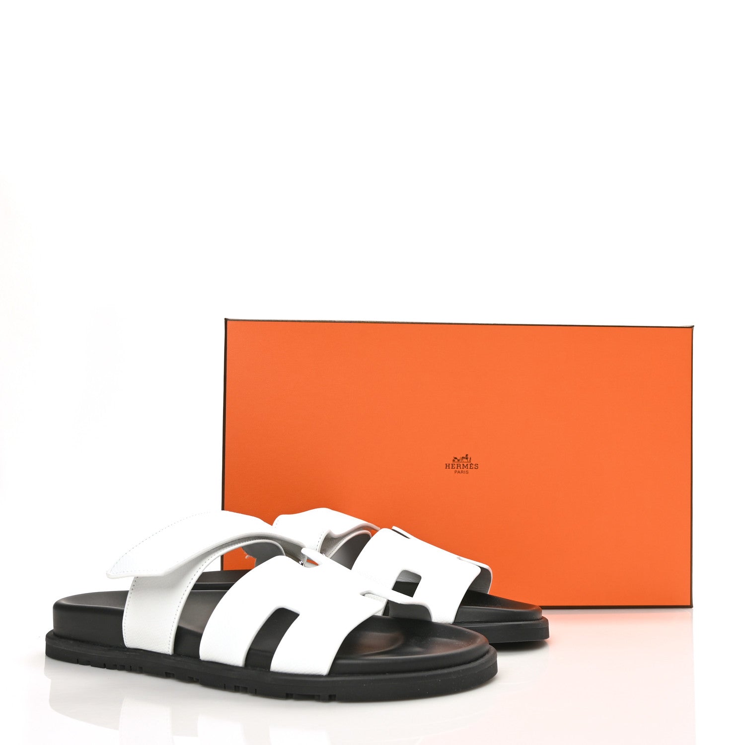 Hermes Epsom Womens Chypre Sandals 40 White 9 of 9