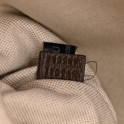 Gucci Monogram Jumbo GG Textured Dollar Calfskin Web Belt Bag Camel Ebony New Acero 7 of 11
