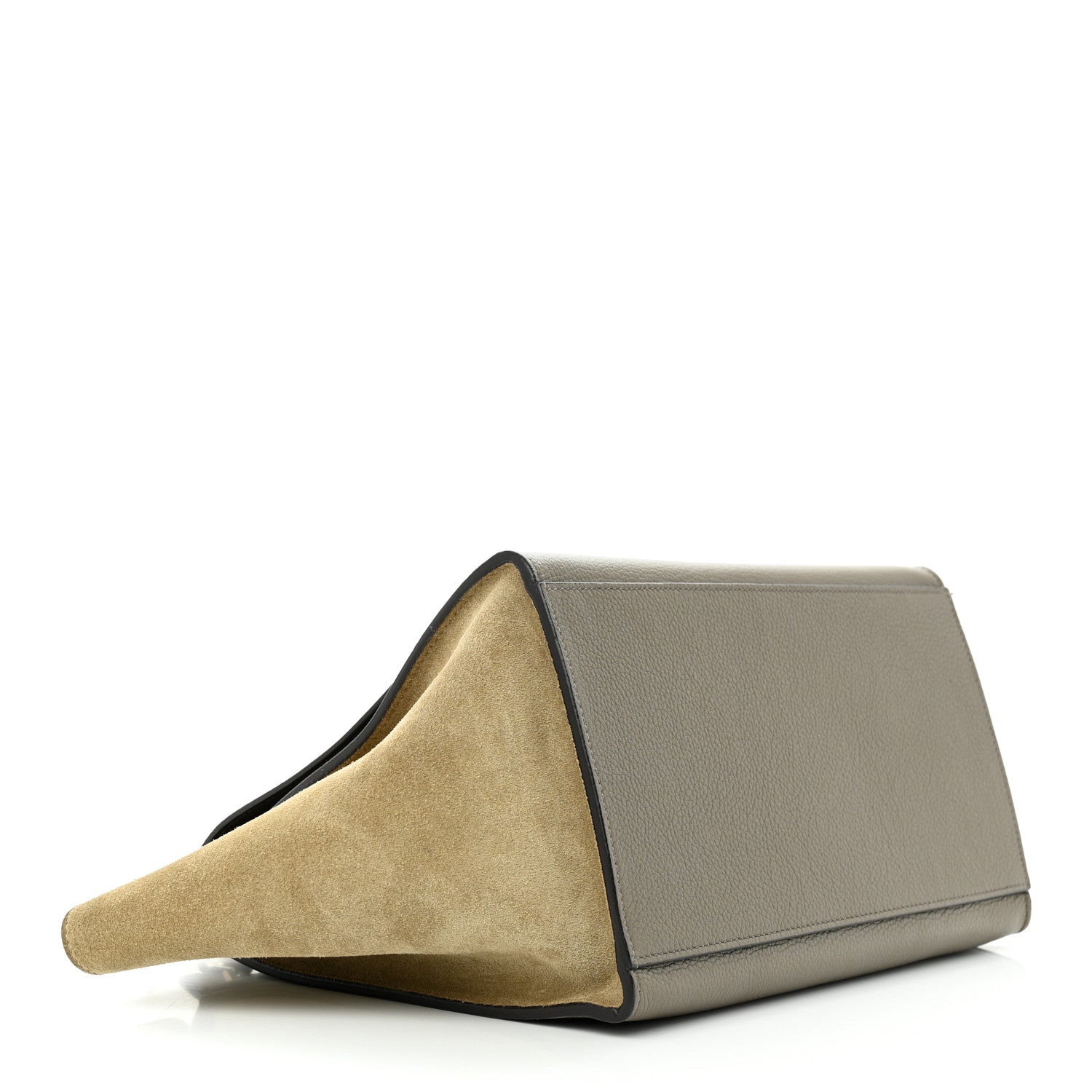 Celine Drummed Calfskin Suede Small Trapeze Souris 4 of 10