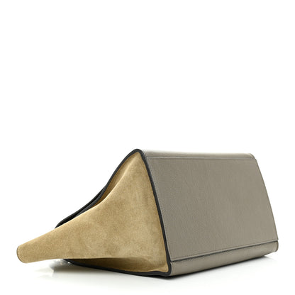 Celine Drummed Calfskin Suede Small Trapeze Souris 4 of 10