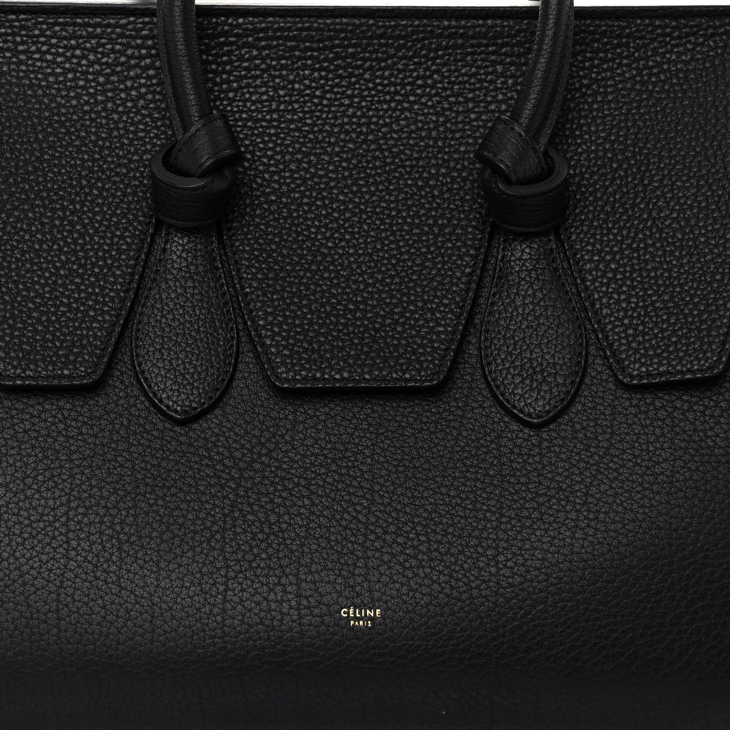 Crisped Calfskin Medium Tie Knot Tote Black