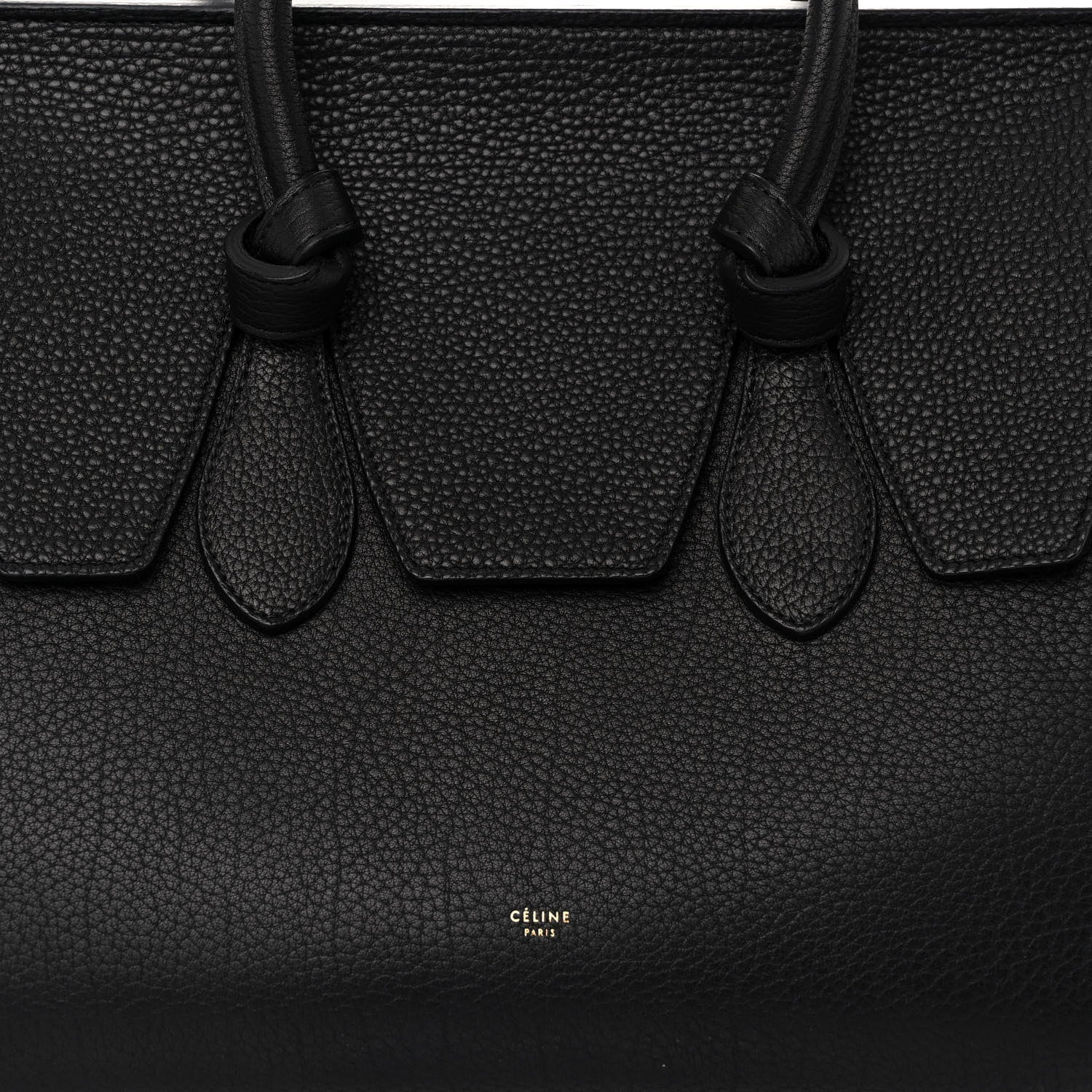 Celine Crisped Calfskin Medium Tie Knot Tote Black 7 of 11