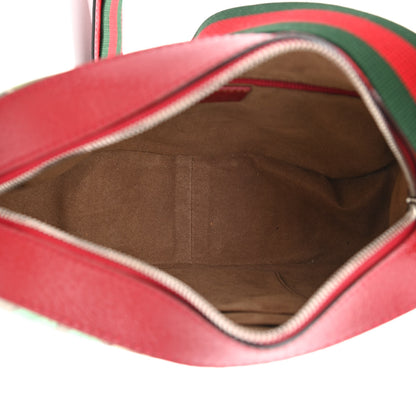Gucci GG Supreme Monogram Tian Web Camera Bag Beige Multicolor Red 5 of 10