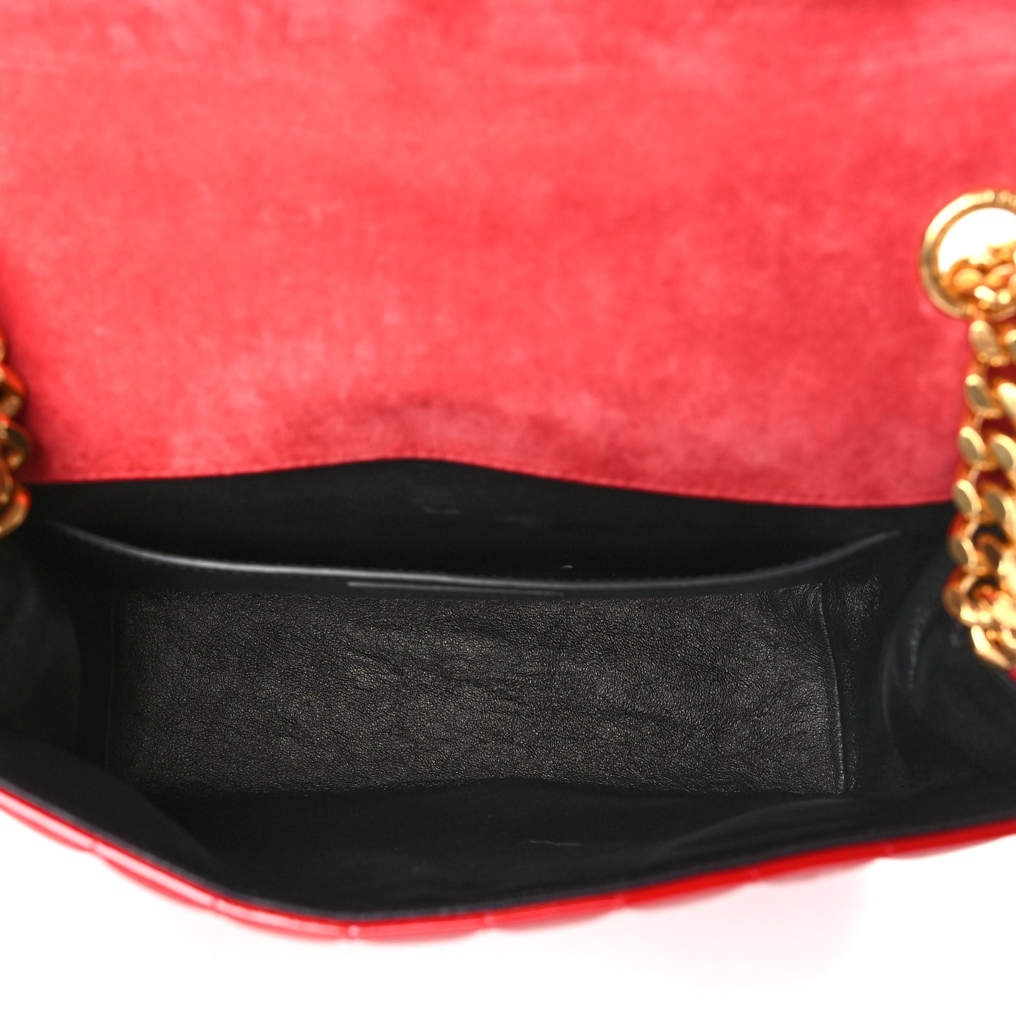 Patent Matelasse Monogram Large Vicky Chain Bag Rouge Eros