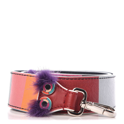 Fendi Vitello Dolce Mink Fur Hypnoteyes Striped Strap You Multicolor Lavagna 1 of 3