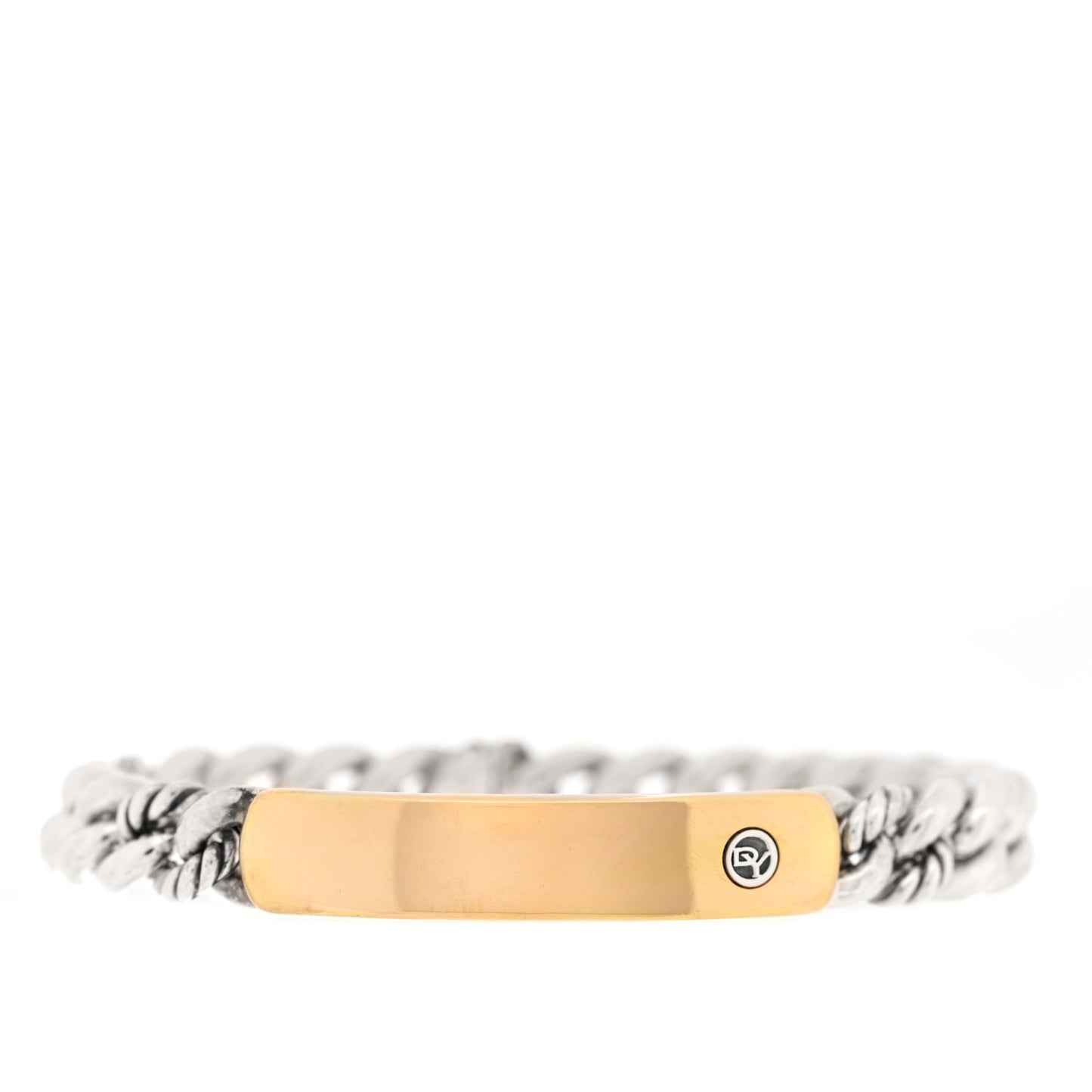 Sterling Silver 18K Yellow Gold Belmont Curb Link ID Bracelet