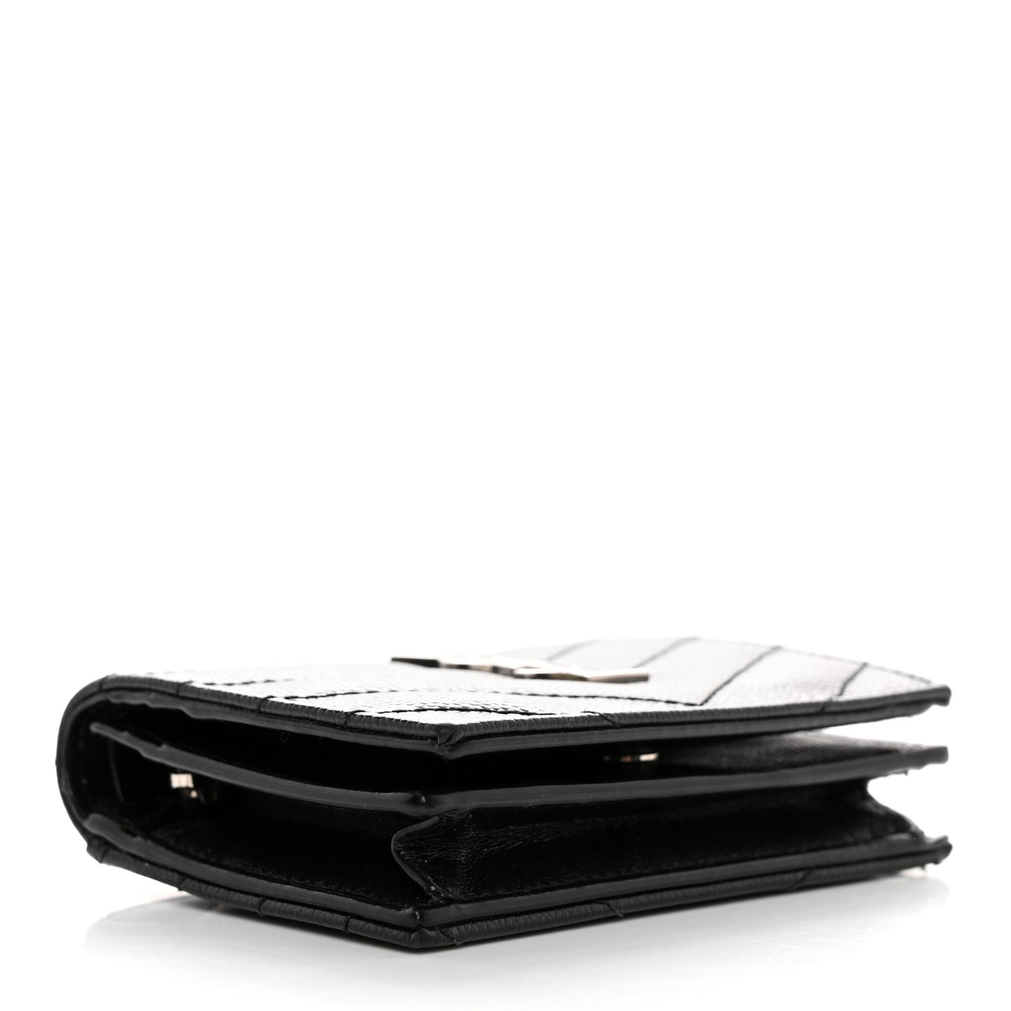 Grain De Poudre Matelasse Chevron Monogram Card Case Black