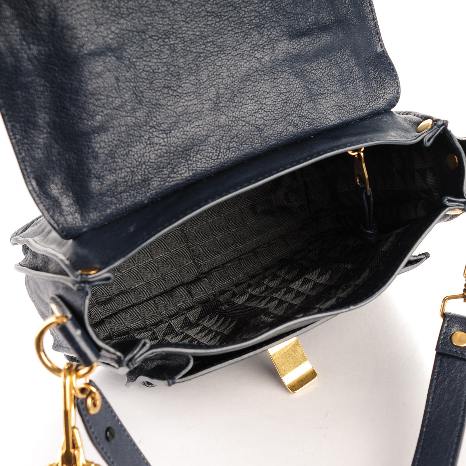 Proenza Schouler Lambskin PS1 Pouch Messenger Midnight 5 of 7