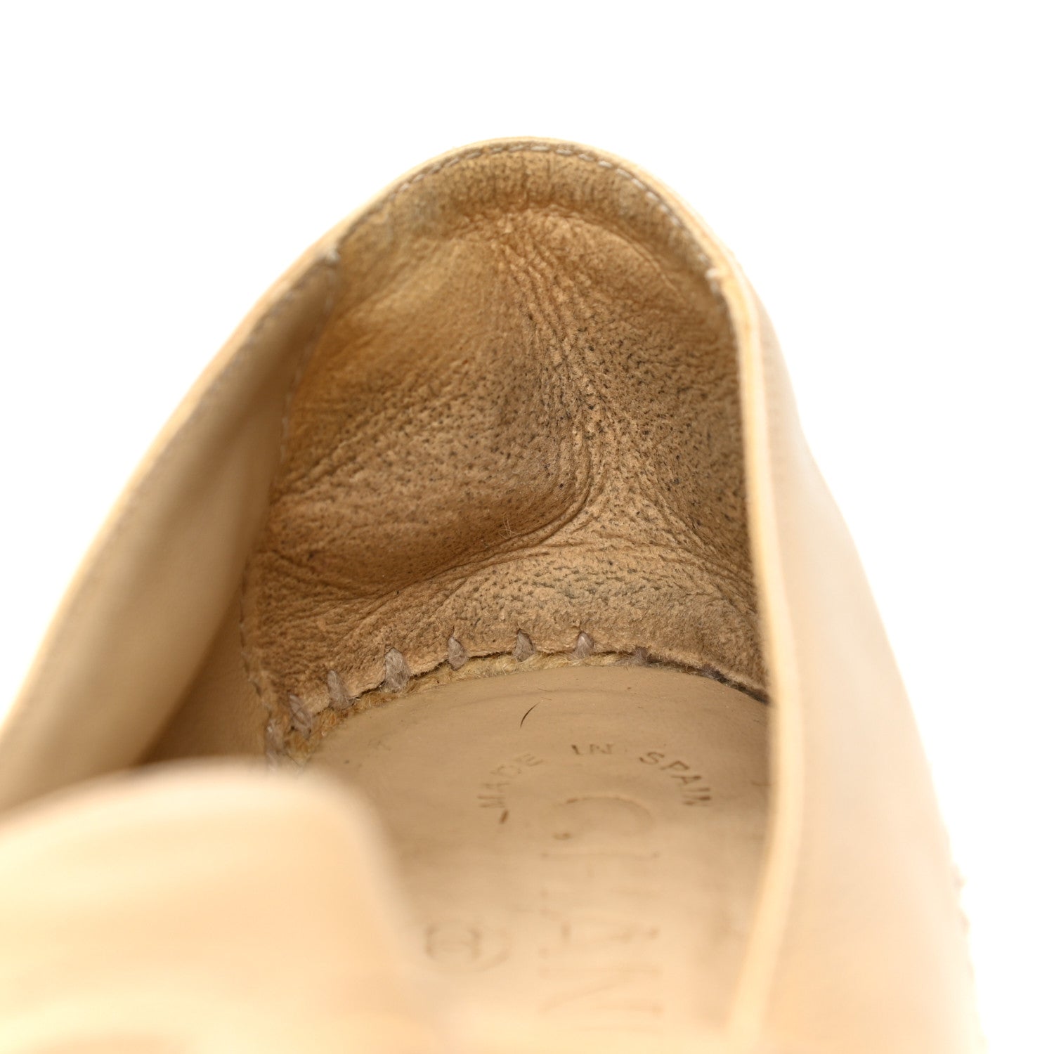 Chanel Lambskin CC Espadrilles 37 Beige Black 10 of 13