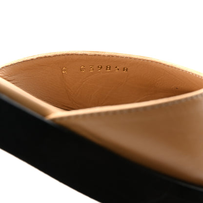 Chanel Shiny Goatskin Mary Jane Flats 38.5 Beige Black 9 of 10