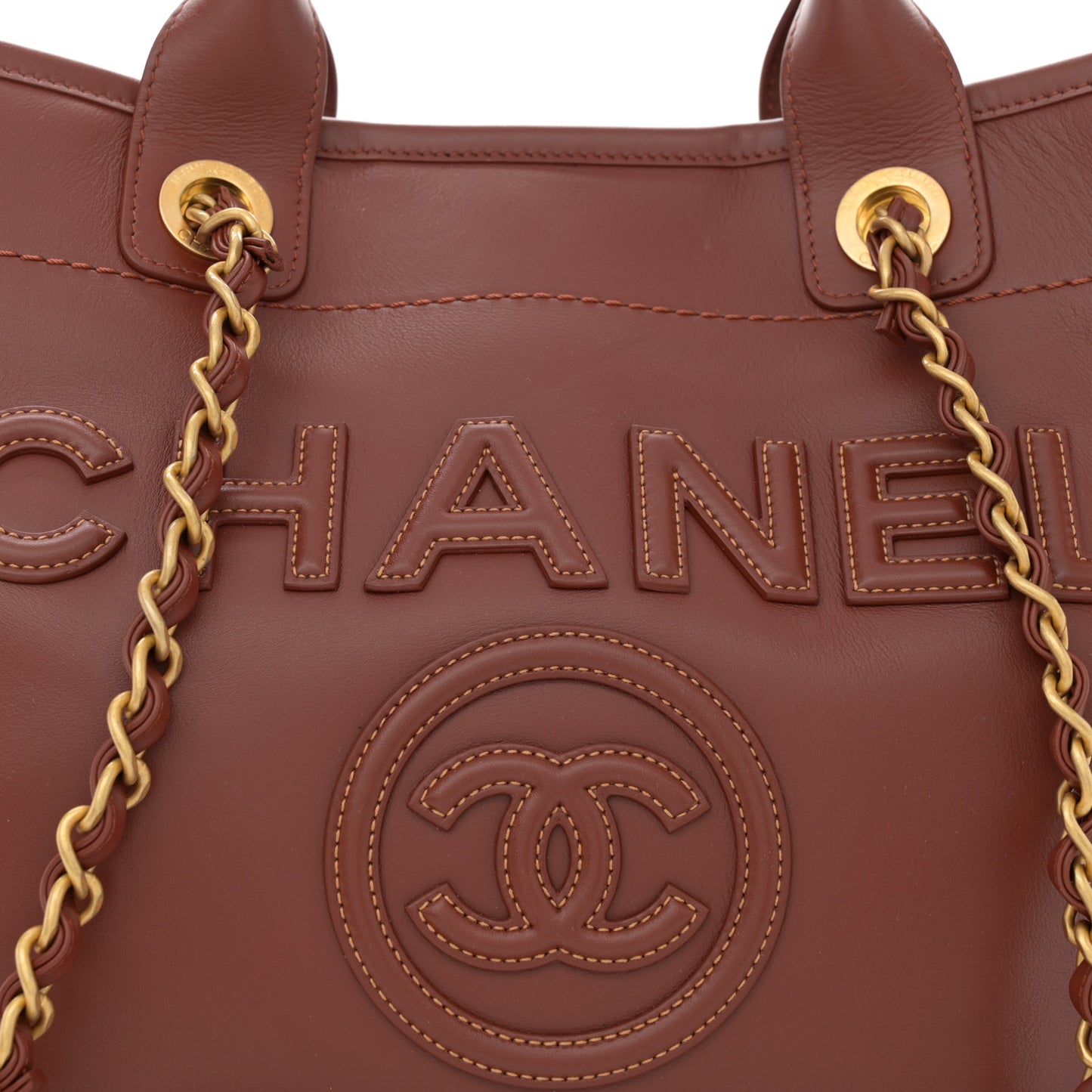 Calfskin Medium Deauville Tote Brown
