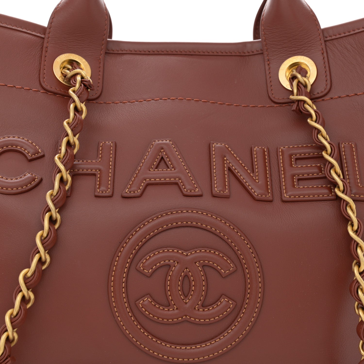 Chanel Calfskin Medium Deauville Tote Brown 8 of 12