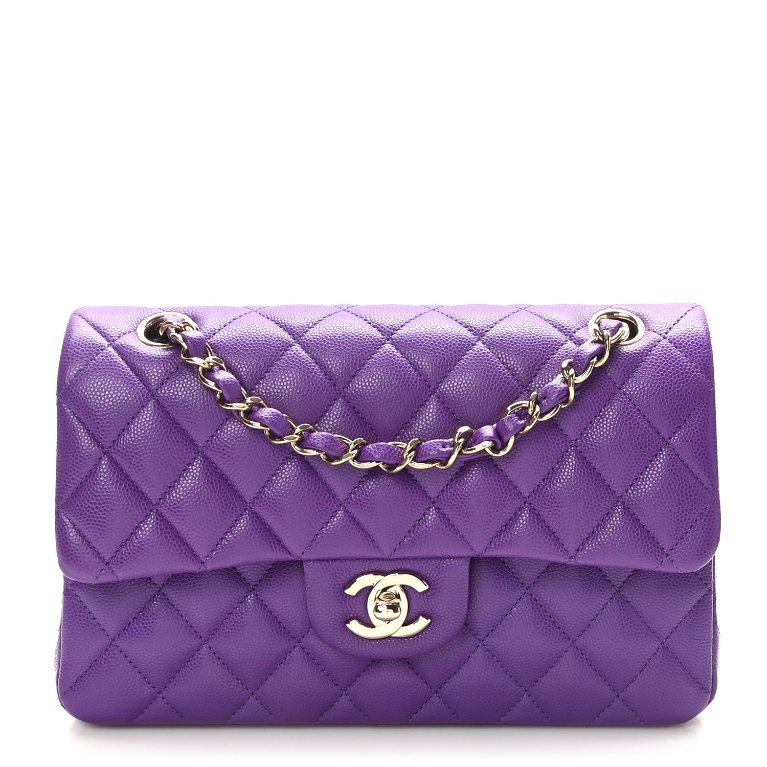 Chanel Caviar Quilted Small Double Flap Dark Purple 1 of 10